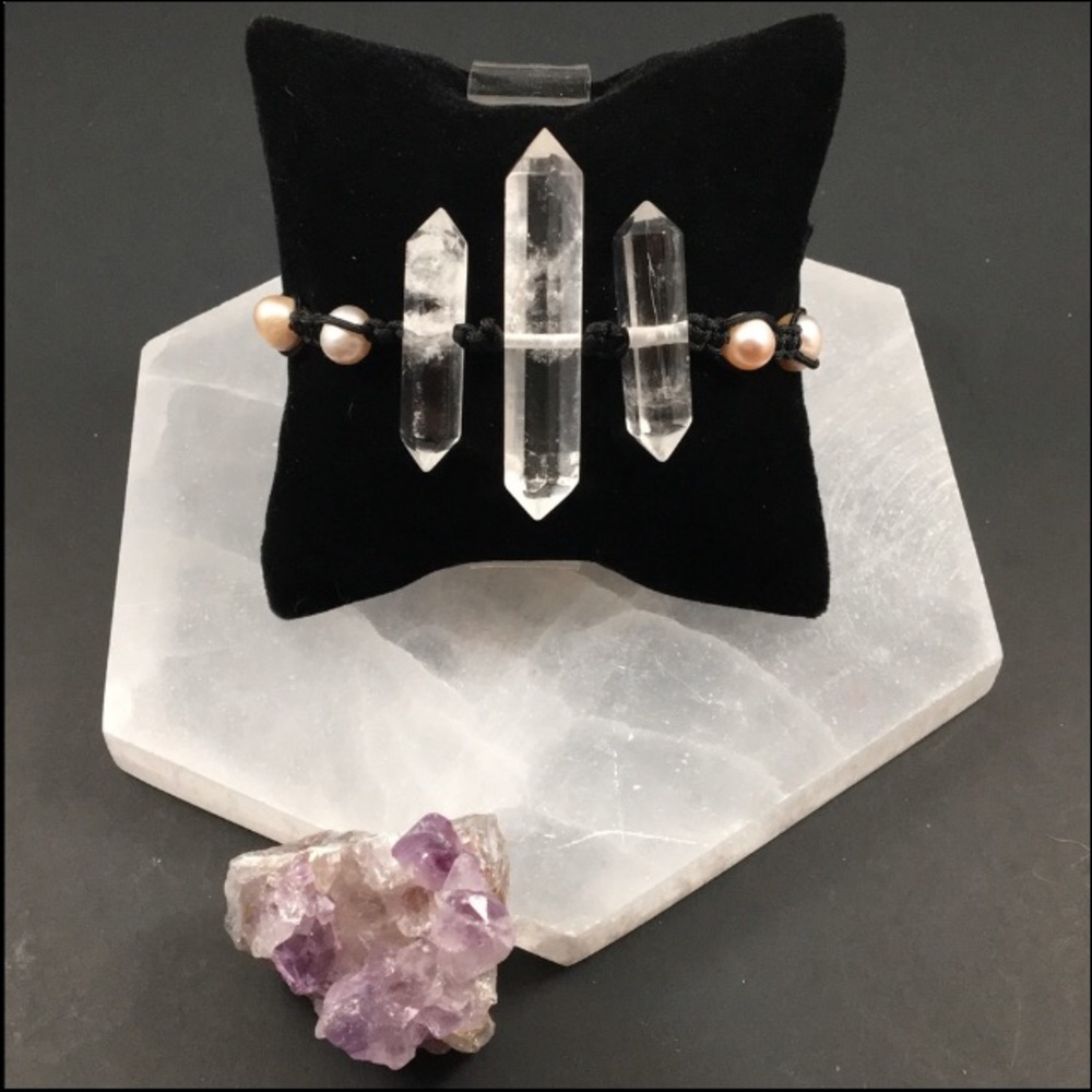 Double Terminate Crystal macramé Bracelet